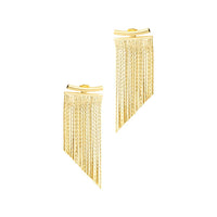 Chandated Fringe Jacket Earringselier 14k Gold Plated Jewelry