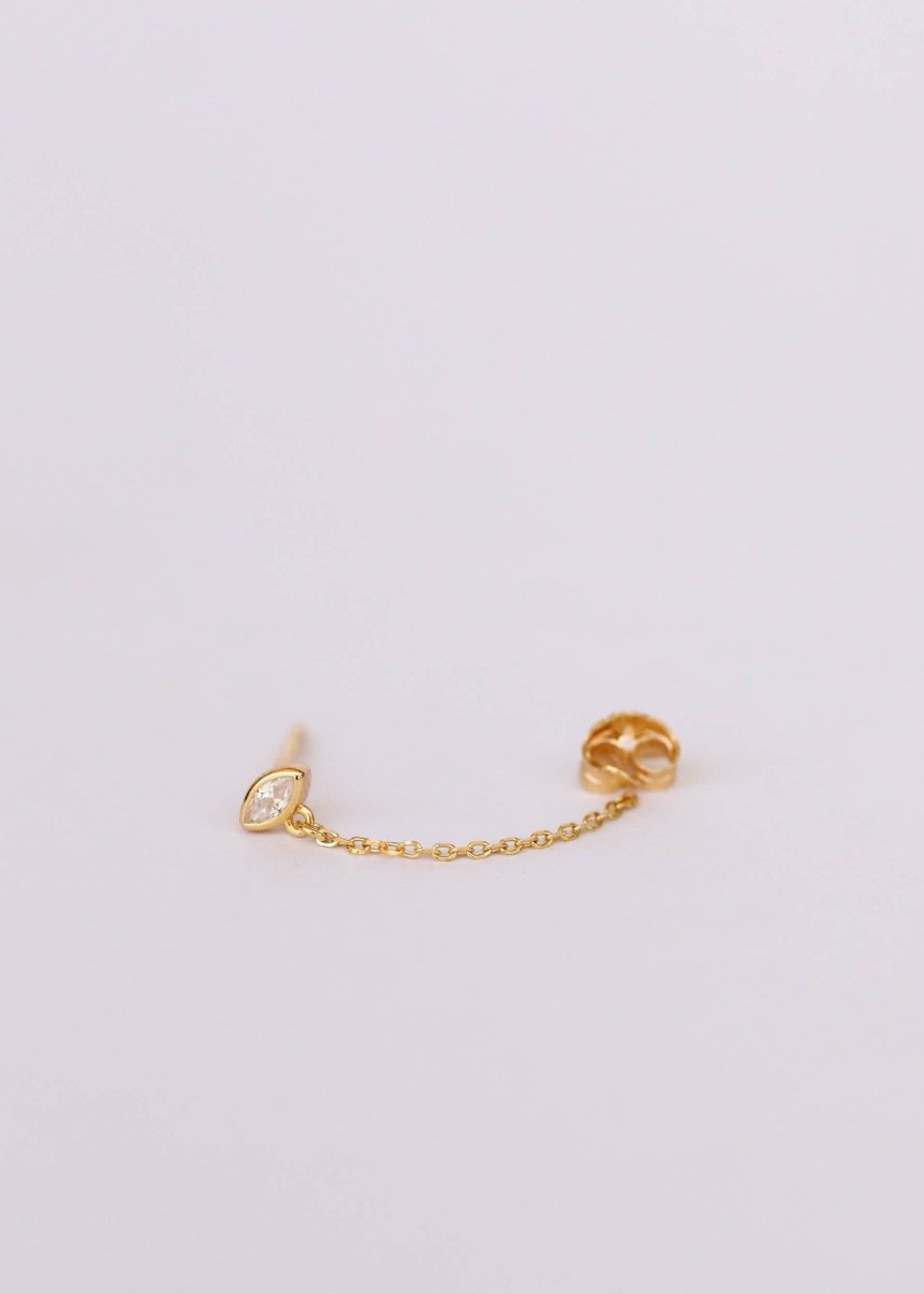 Chandra 18k Gold Chain Huggie Earrings