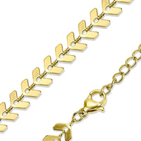 Chevron Waterproof Gold Chain Necklace with 18K PVD Finish