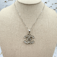 Crystal and Sterling Silver Flat Cable Necklace