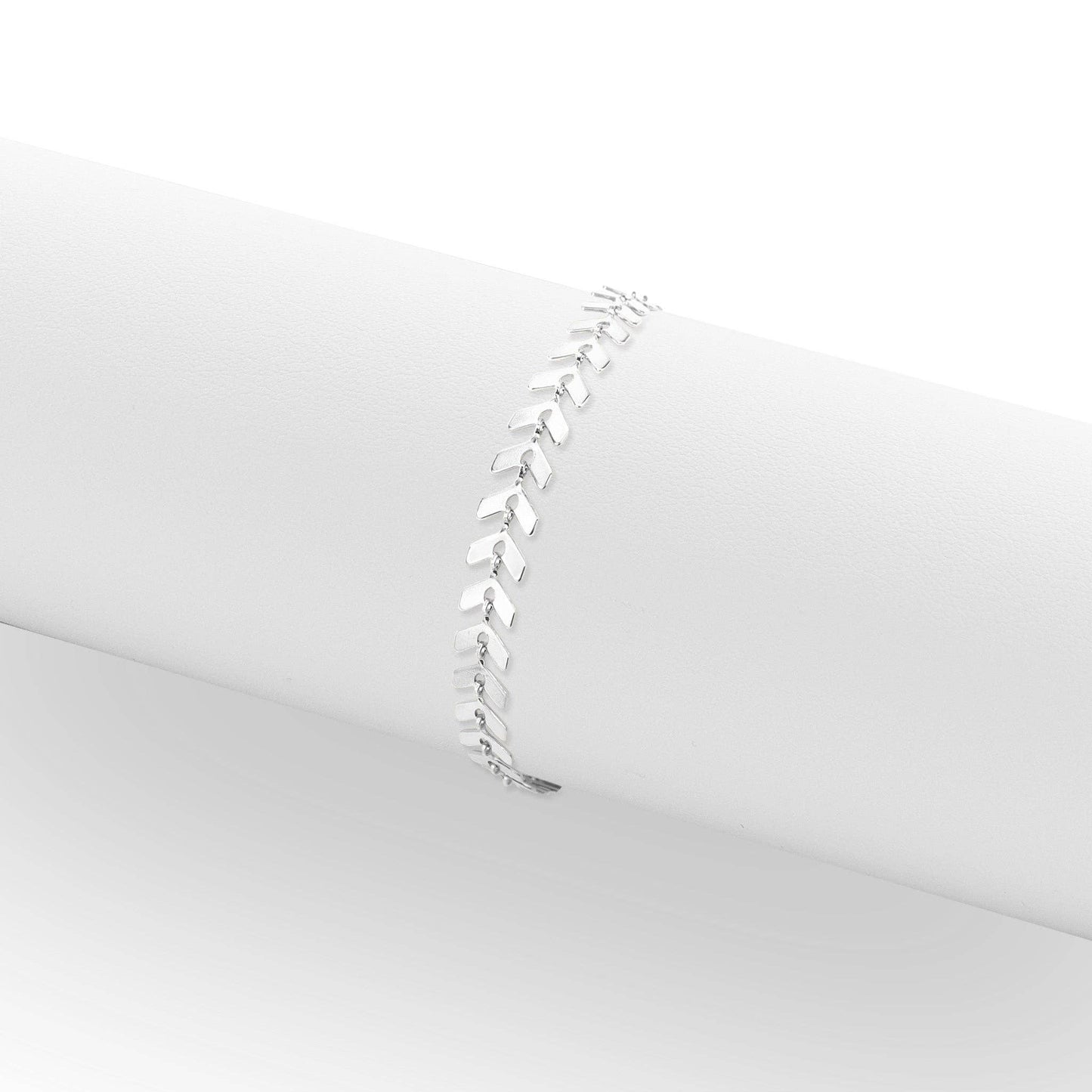 Stainless Steel Silver Chevron Chain Bracelet Sustainable Hypoallergenic