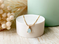 Dainty Olina Necklace with Sparkly Blue Cubic Zirconia