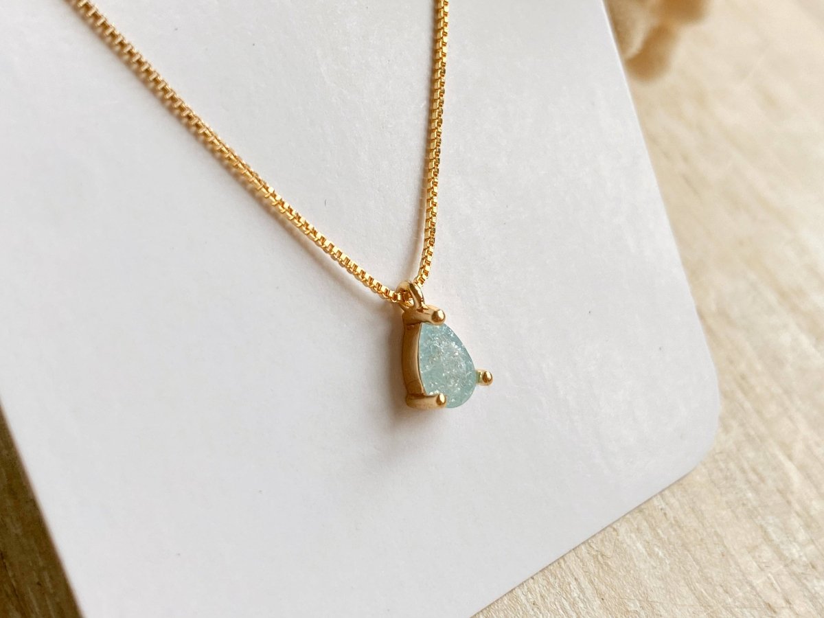 Dainty Olina Necklace with Sparkly Blue Cubic Zirconia