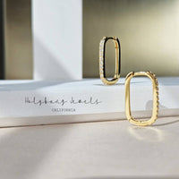 Double Take 18K Gold Rectangle Hoops