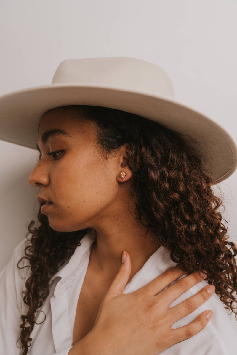 Druzy Prong Rose Gold Gold Earrings for Elegant Style