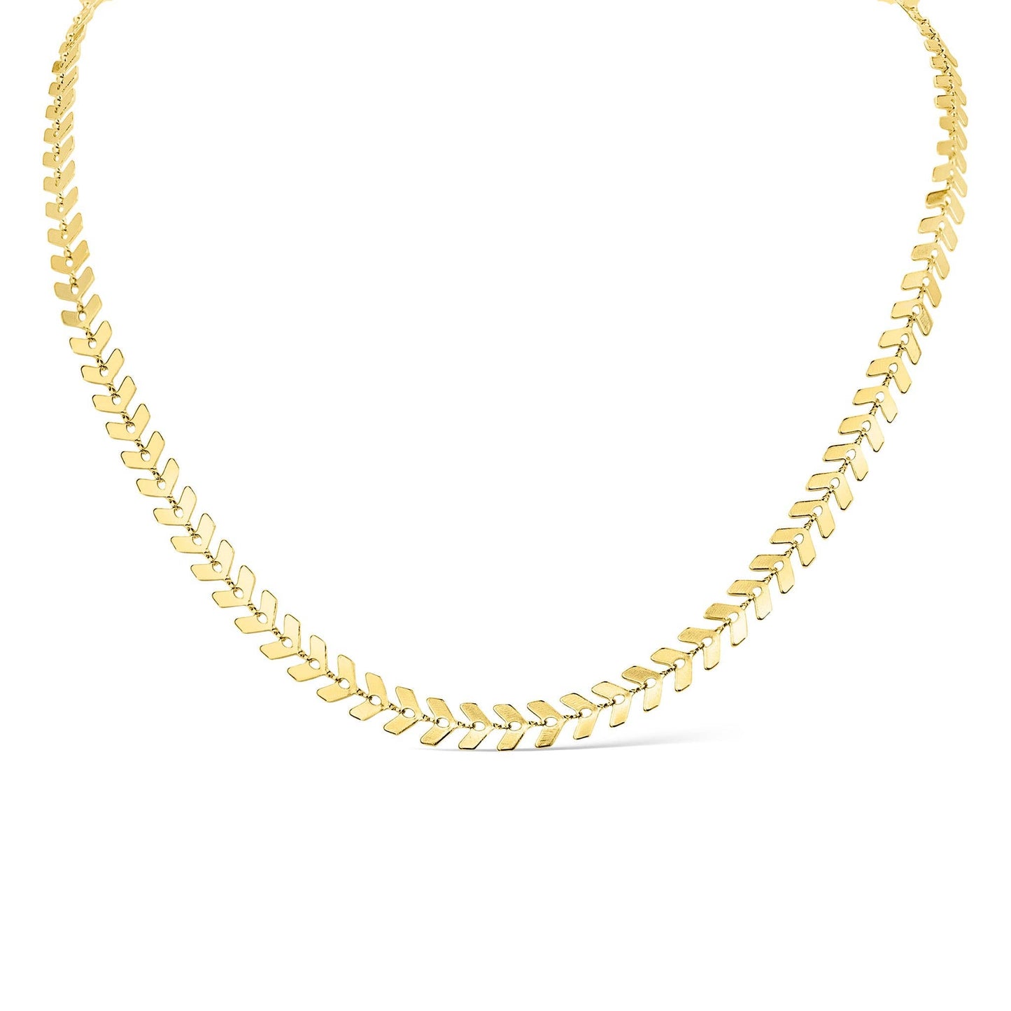 Chevron Waterproof Gold Chain Necklace with 18K PVD Finish