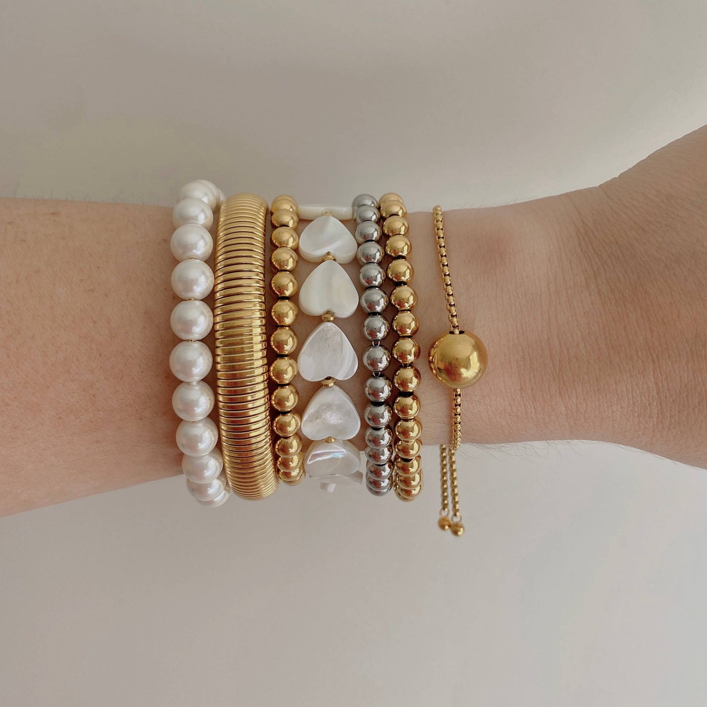 Harper Heart Shaped Pearl Shell Bracelet for Elegant Style