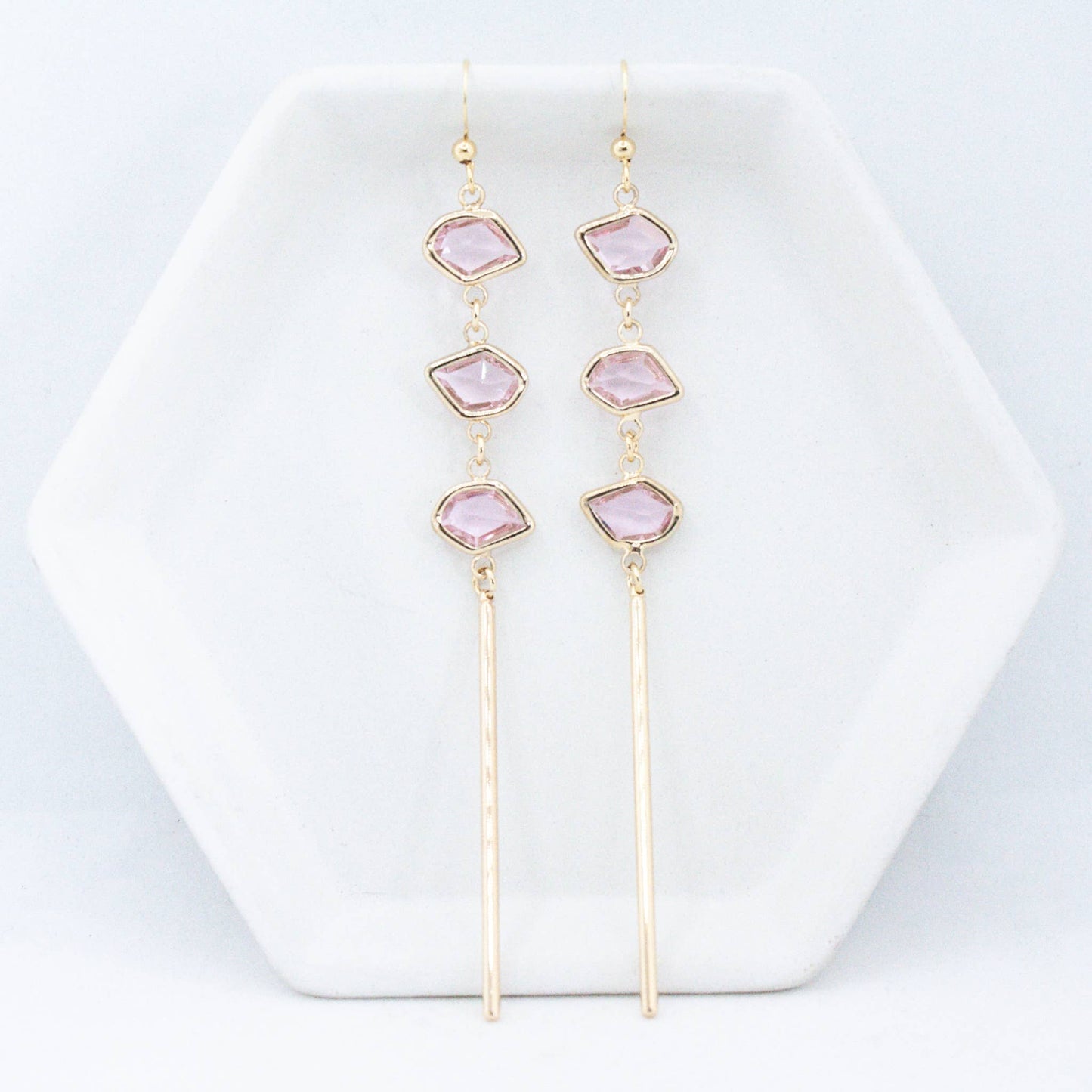 Bali-Ali Earrings Pretty In Pink Elegant Drop Design