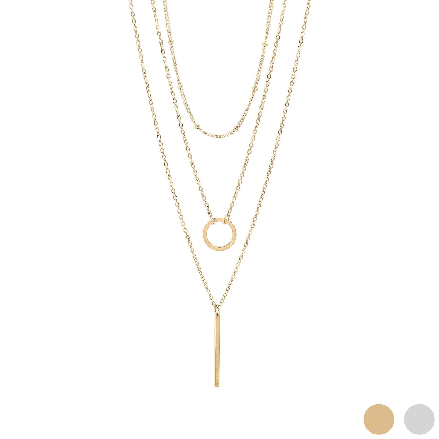 18K Gold Layered Necklace – Handcrafted Timeless Elegance