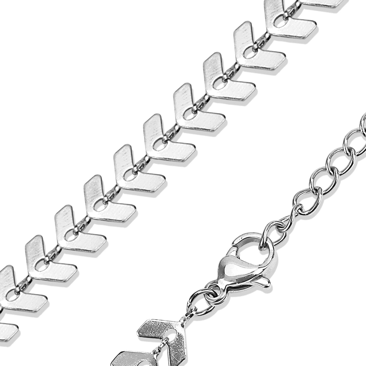 Chevron Waterproof Gold Chain Necklace with 18K PVD Finish