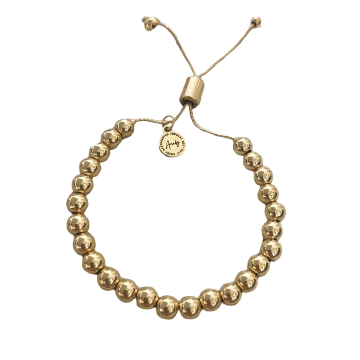 Elaina Essential 24k Gold Beaded Bracelet - Adjustable & Water Resistant