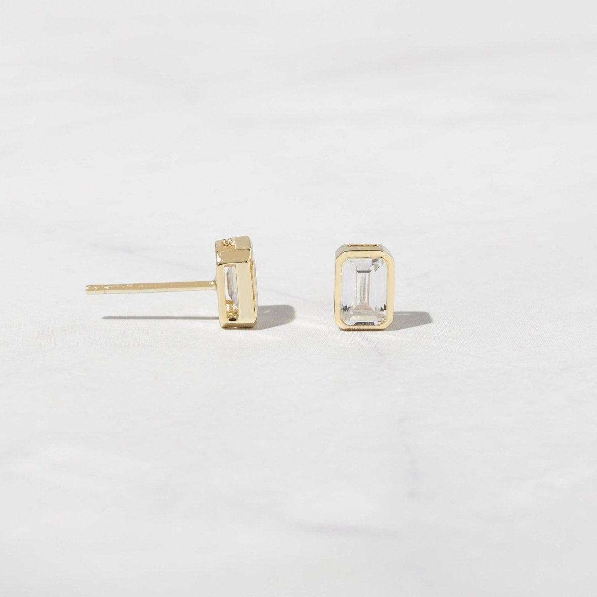 Emerald Cut Stud Earrings