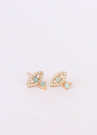 Evil Eye Drop - Amazonite - Gold Earrings for Stylish Look