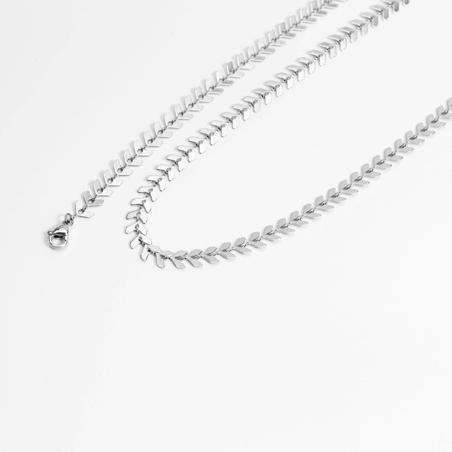 Chevron Waterproof Gold Chain Necklace with 18K PVD Finish
