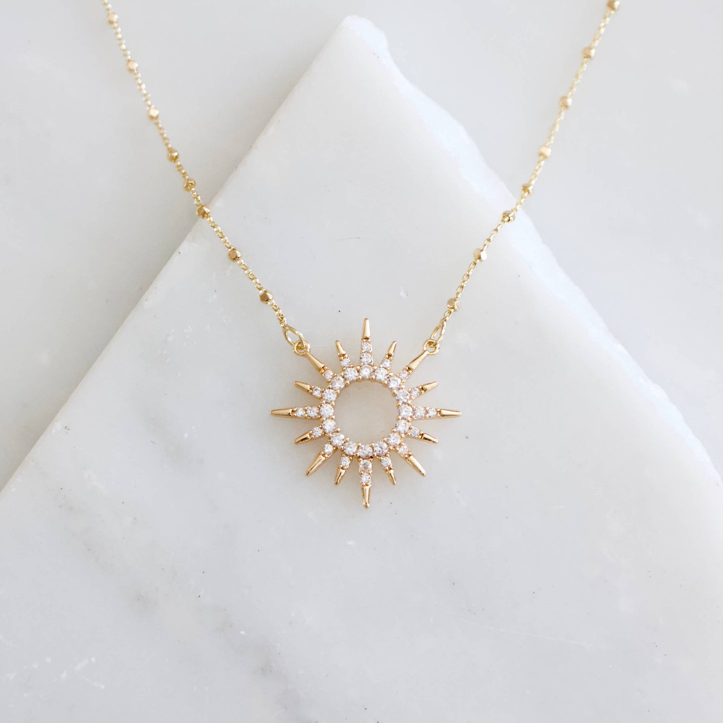 Here Comes the Sun CZ Necklace for Elegant Style