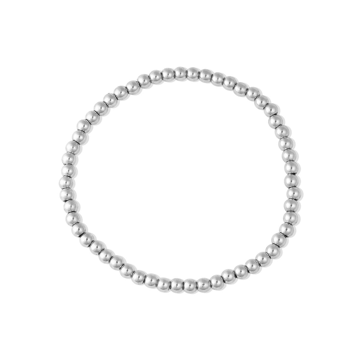8mm Silver Bead Stretch Bracelet