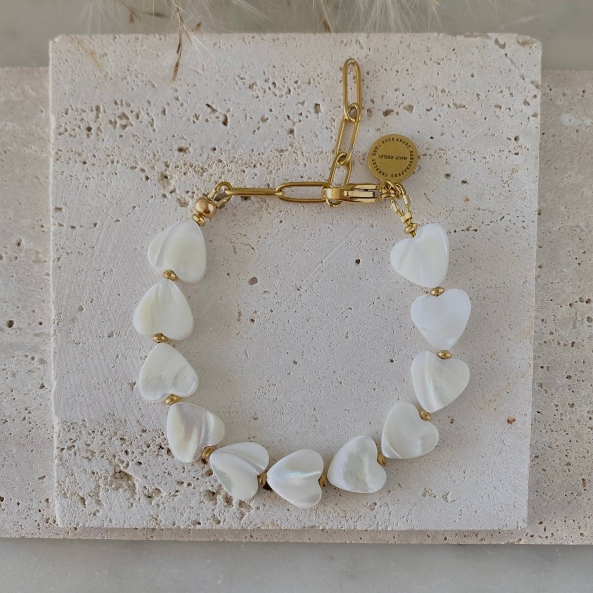 Harper Heart Shaped Pearl Shell Bracelet for Elegant Style