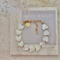 Harper Heart Shaped Pearl Shell Bracelet for Elegant Style