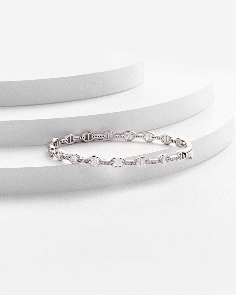 Helen Link Bangle: Silver Elegant Sterling Silver Jewelry