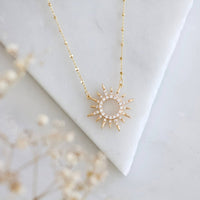 Here Comes the Sun CZ Necklace for Elegant Style