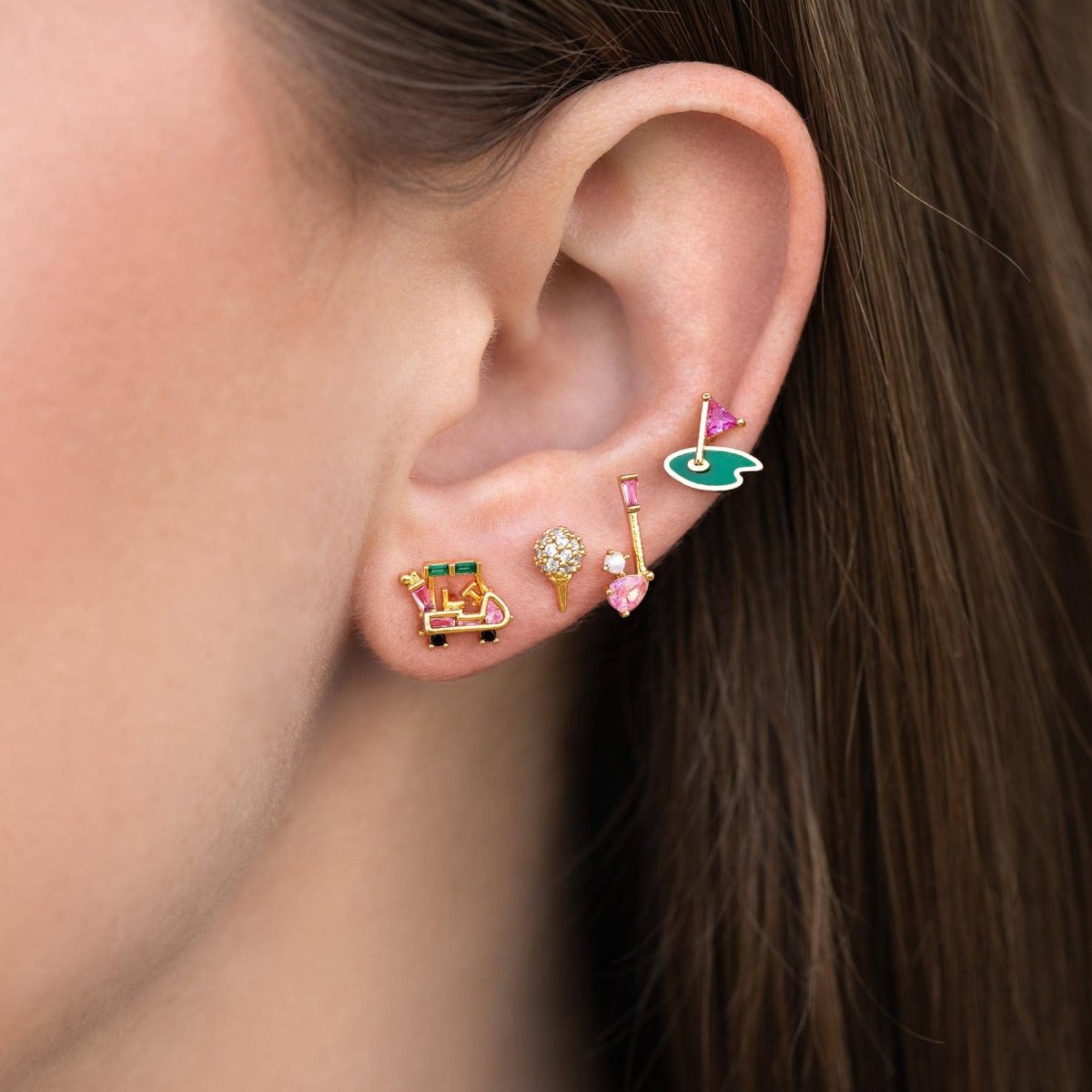 Hole in One Gold Stud Set