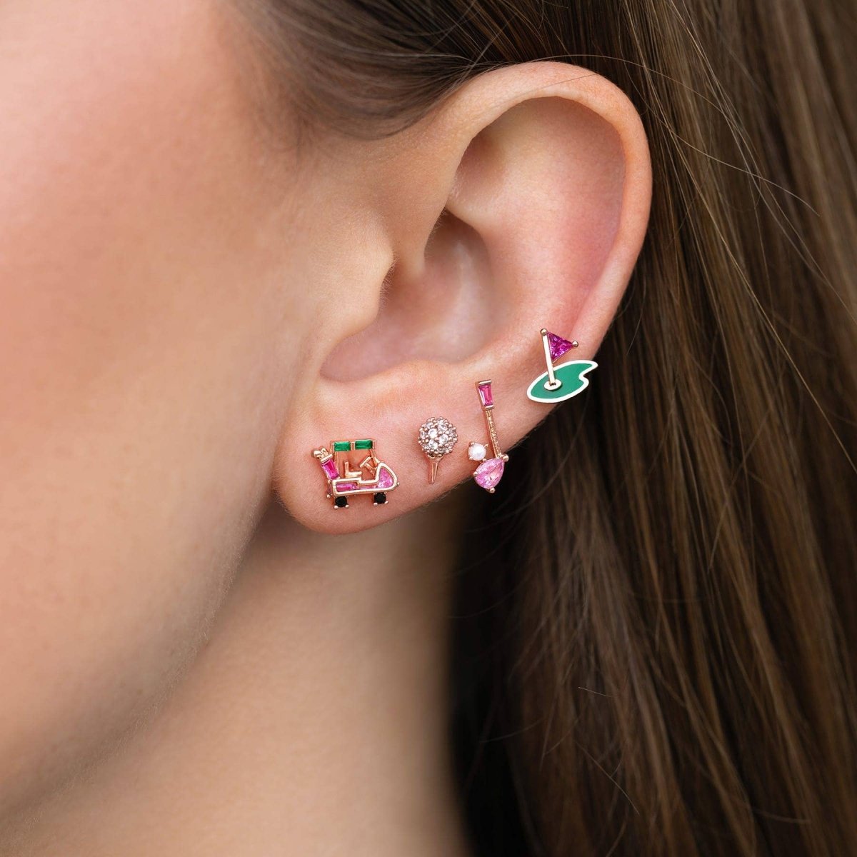 Hole in One Gold Stud Set