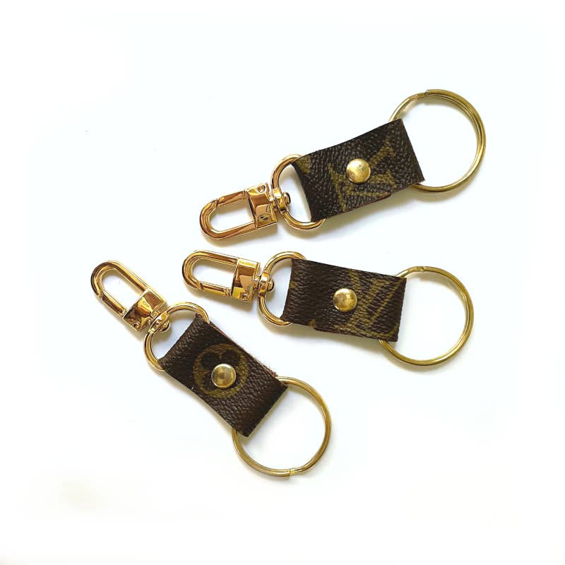 Key Couture Clip Key Chain In Upcycled LV: Louis Vuitton - Red Bird Road