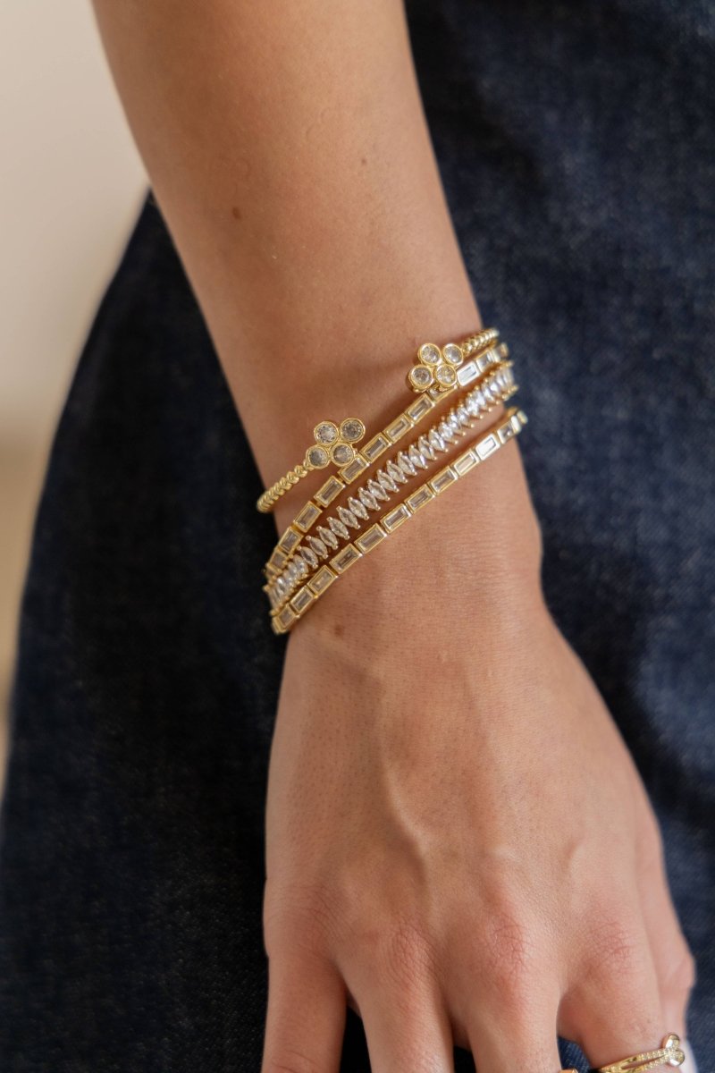 Lainey Eco-Chic Waterproof Gold Tennis Bracelet for Elegance