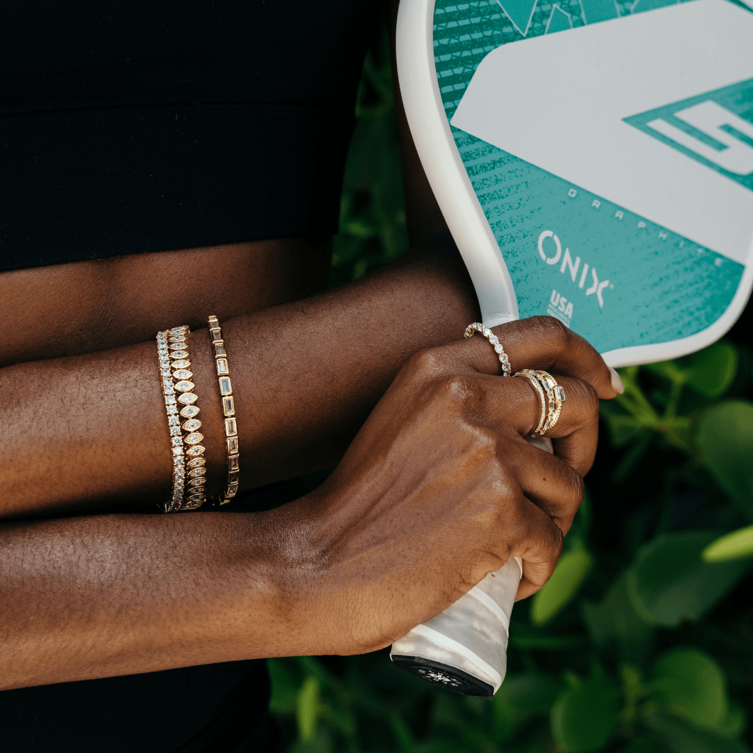 Lainey Eco-Chic Waterproof Gold Tennis Bracelet for Elegance