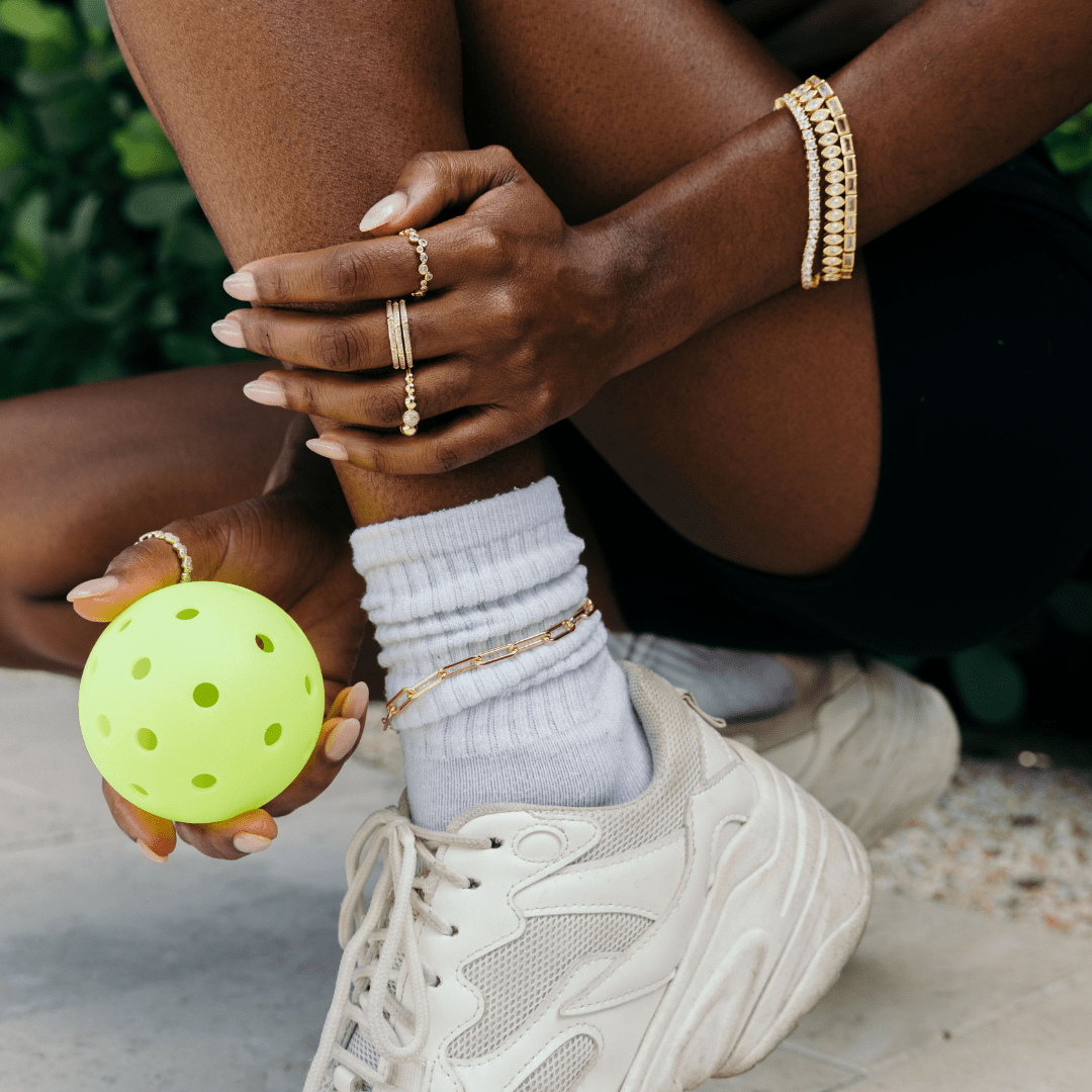 Lainey Eco-Chic Waterproof Gold Tennis Bracelet for Elegance