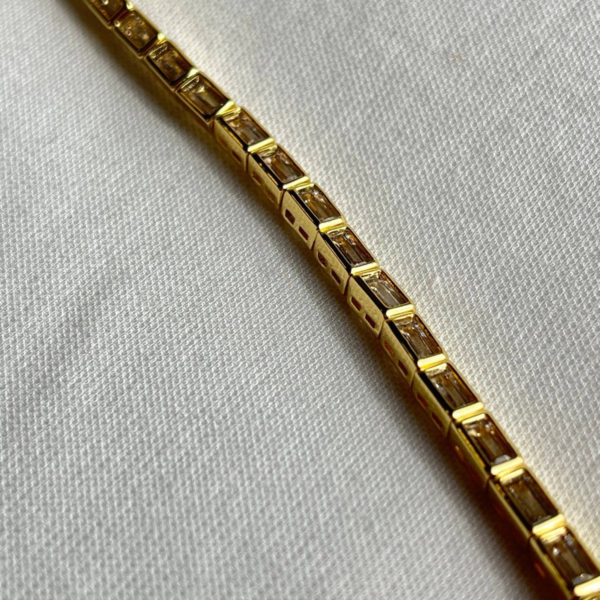 Lainey Eco-Chic Waterproof Gold Tennis Bracelet for Elegance