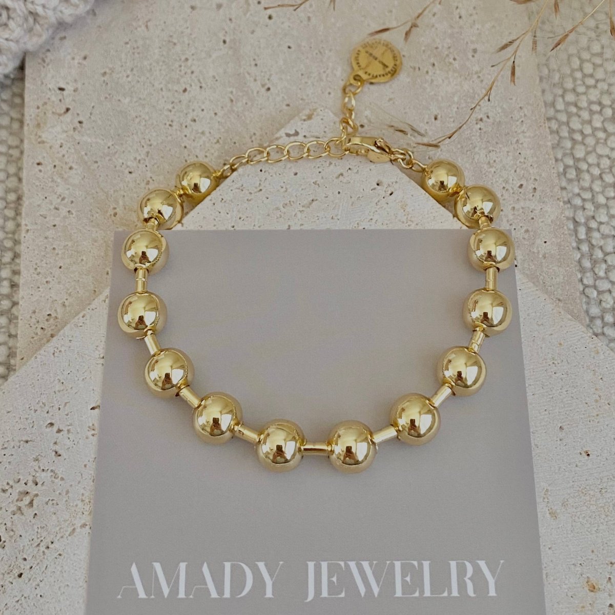 Love My Cadet 18K Military Satellite Chain Beaded Bracelet