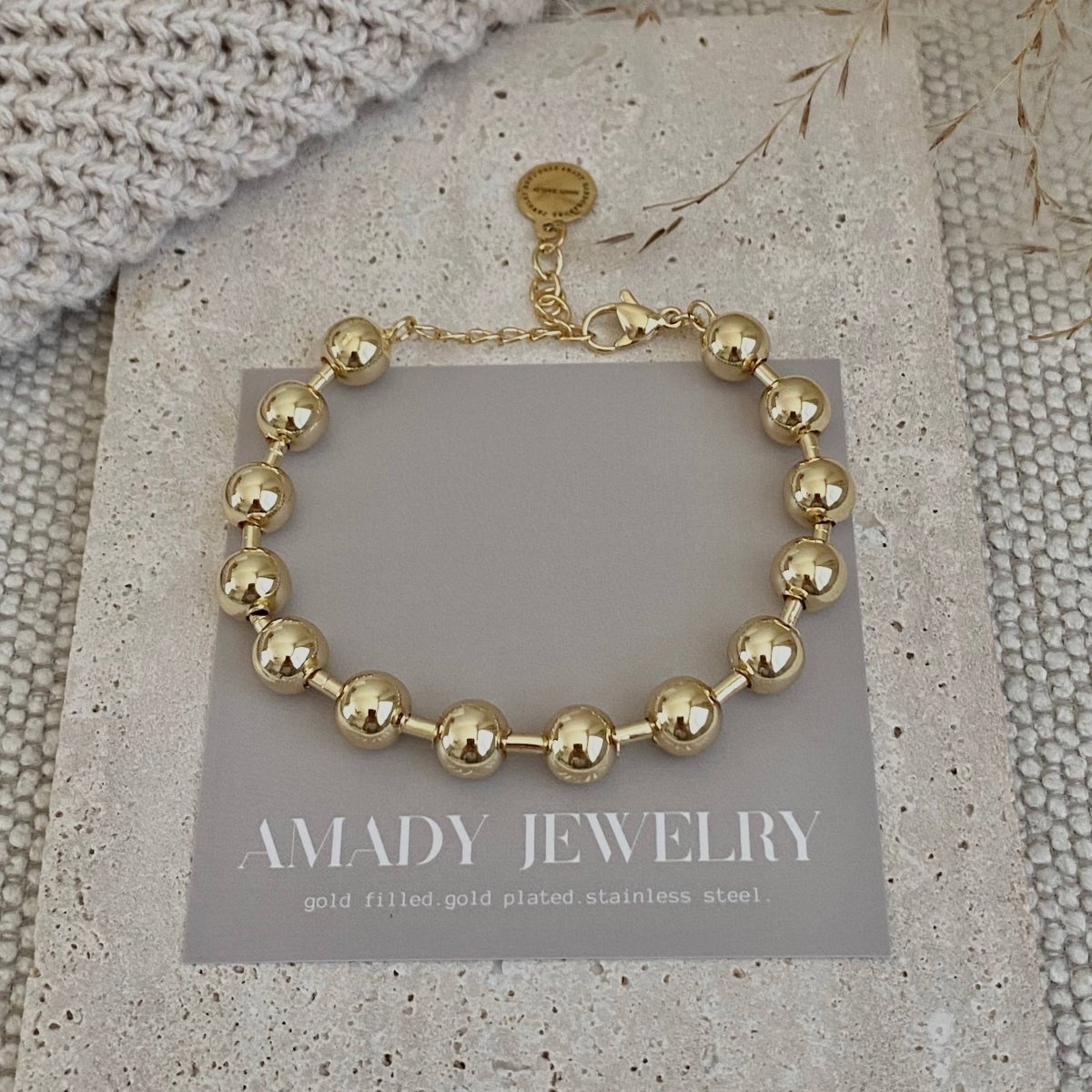 Love My Cadet 18K Military Satellite Chain Beaded Bracelet