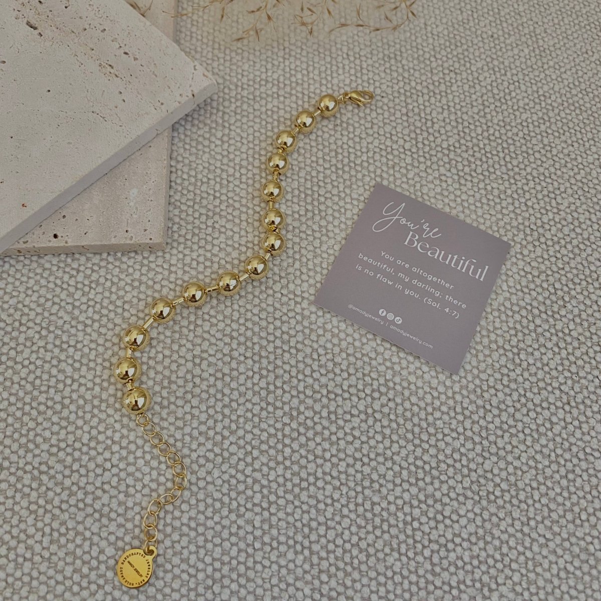 Love My Cadet 18K Military Satellite Chain Beaded Bracelet