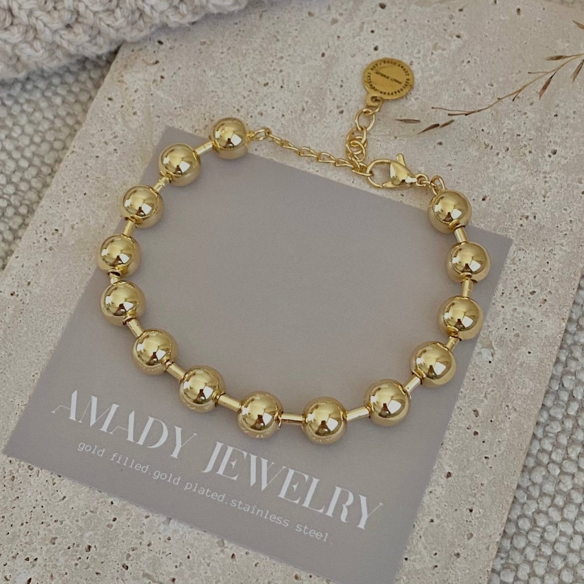 Love My Cadet 18K Military Satellite Chain Beaded Bracelet