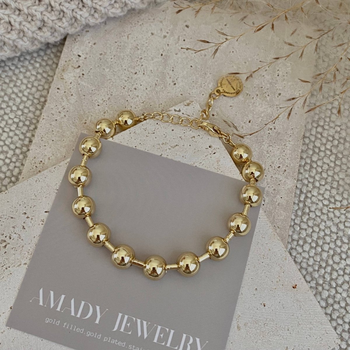 Love My Cadet 18K Military Satellite Chain Beaded Bracelet