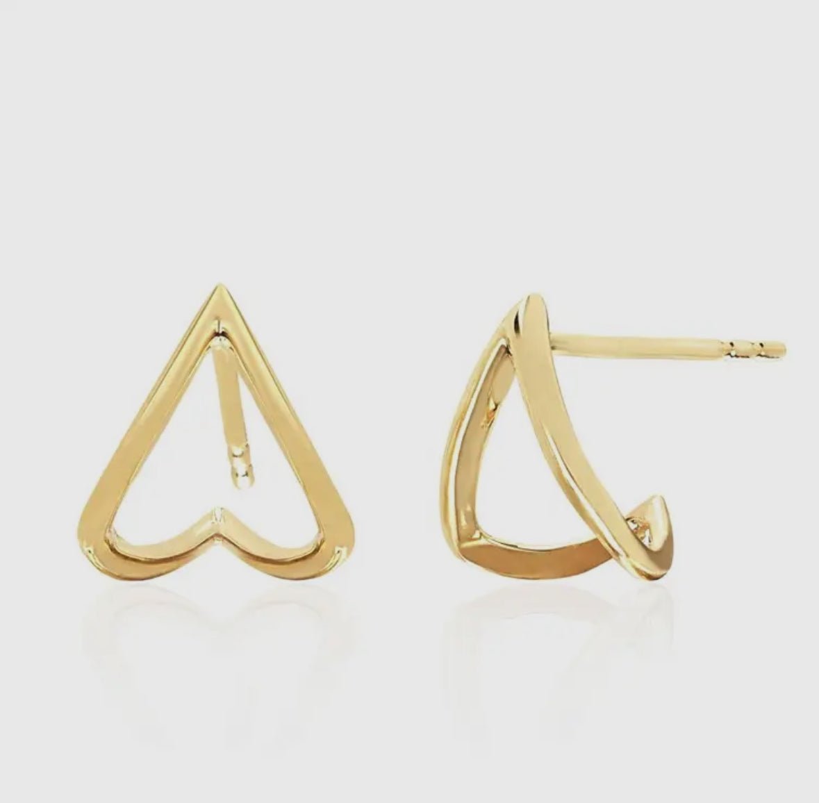 Love Triangle Ear Jacket Stud Earrings in 18K Gold or Silver