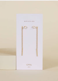 Luxury White Opal Threader Earrings for Everyday Elegance