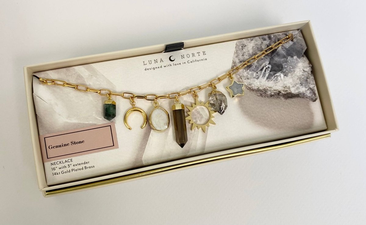 Moonstone Charm Necklace - Sustainable Elegance Jewelry