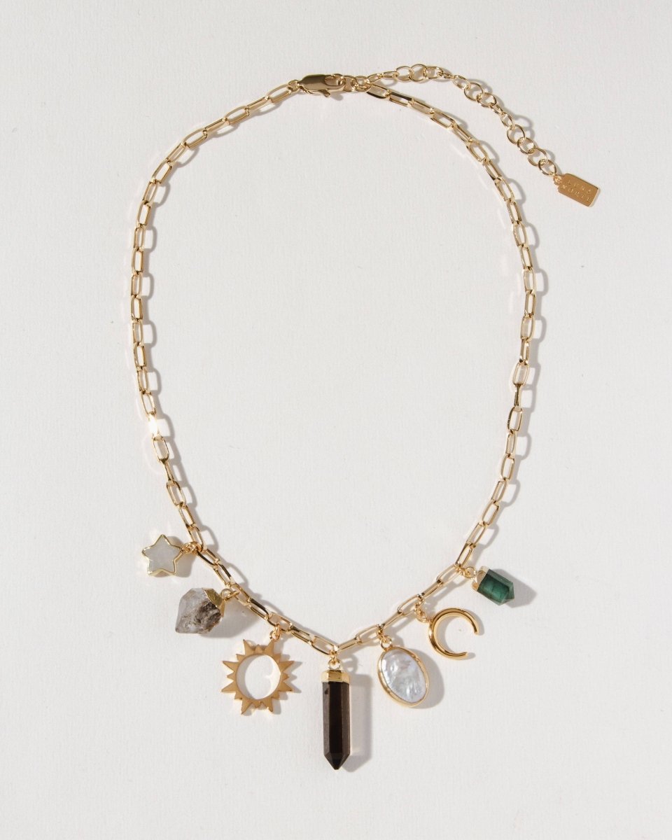 Moonstone Charm Necklace - Sustainable Elegance Jewelry