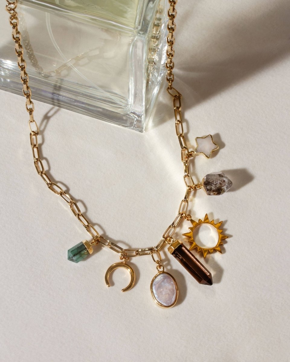 Moonstone Charm Necklace - Sustainable Elegance Jewelry