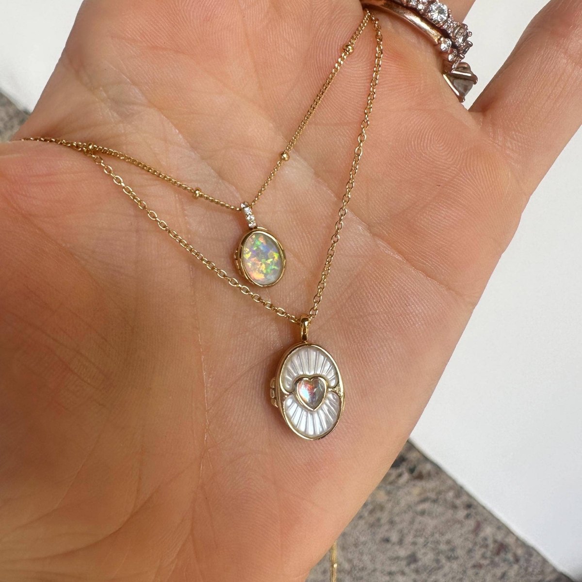 Mother Of Pearl Dive In Deep Locket