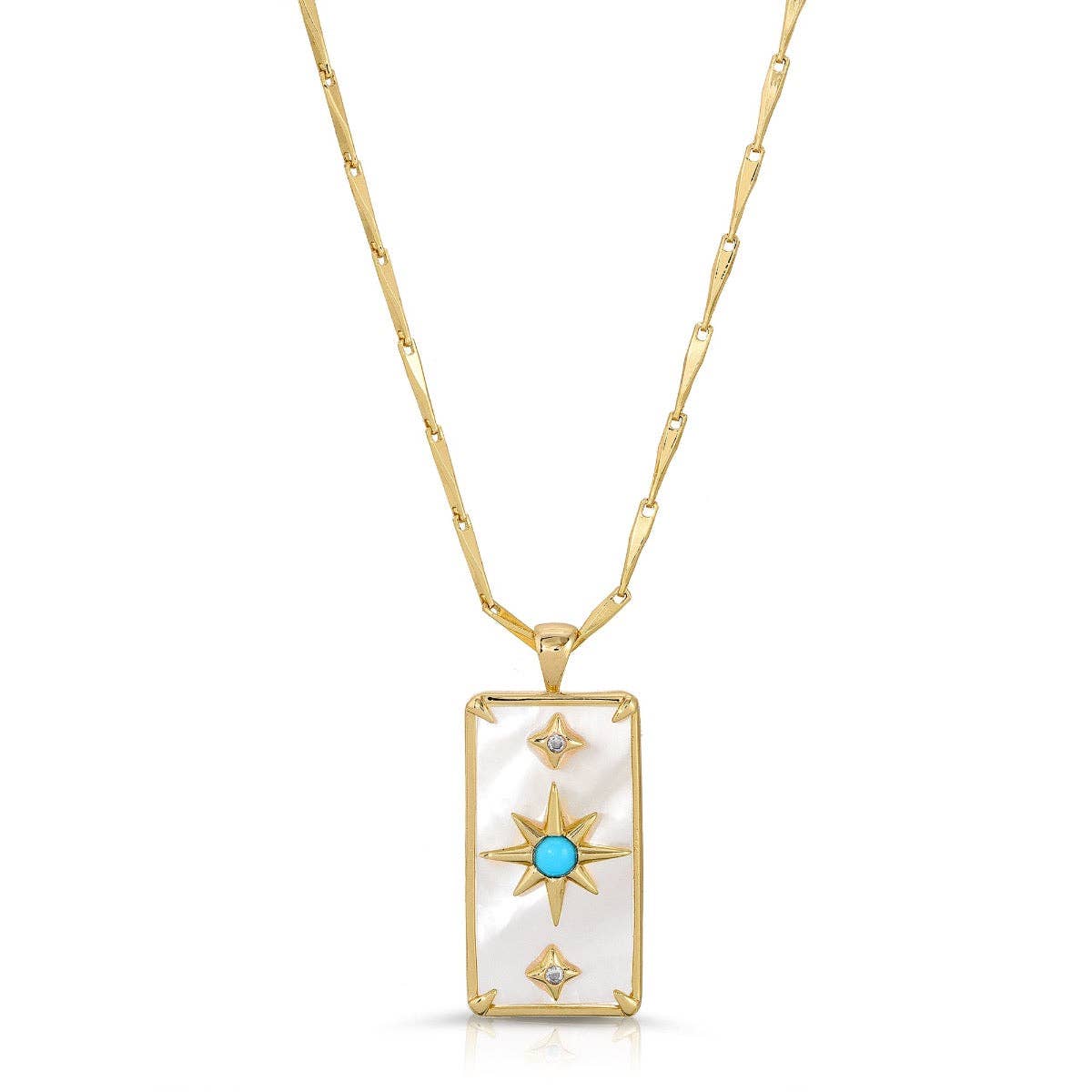 Mother of Pearl & Turquoise Starman Pendant