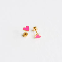 Neon Heart Studs