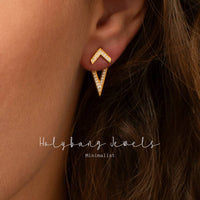 On Top Gold Chevron Ear Jackets for Elegant Style