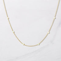Opal Beaded Necklace: Gold