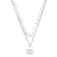 Padlock Sterling Silver Necklace with Adjustable Length
