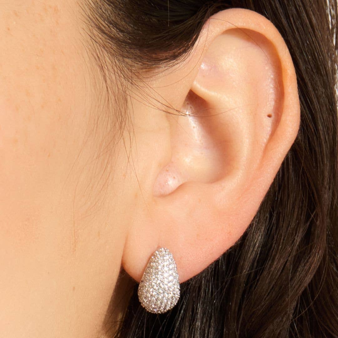Patricia Crystal Pave Earrings in Teardrop Design