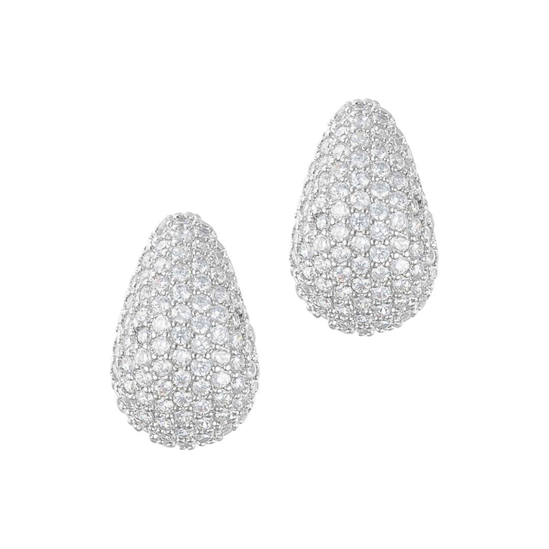 Patricia Crystal Pave Earrings in Teardrop Design