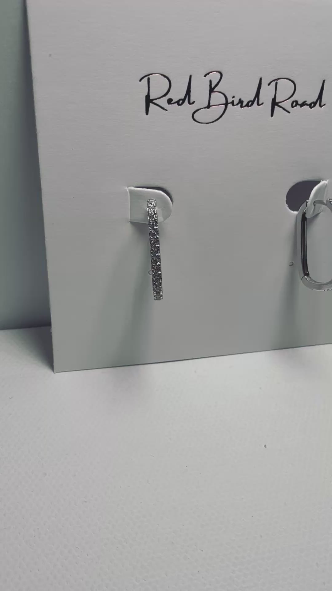 Double Take Crystal Rectangle Hoops Silver for Elegant Style